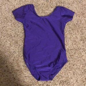 Purple, cap sleeve dance leotard.